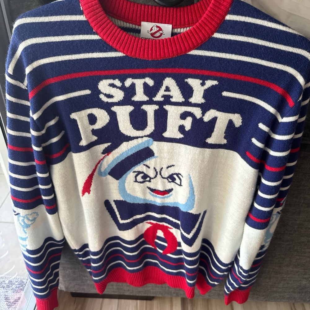 Stay Puft Striped Sweater - Blue and Red